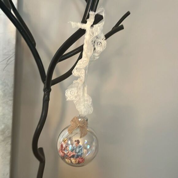 Upcycled Clear Glass Ornaments 3 Different Christmas Balls Light Ginger Gifts - Picture 4 of 15